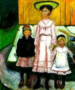 Edvard Munch tre barn painting